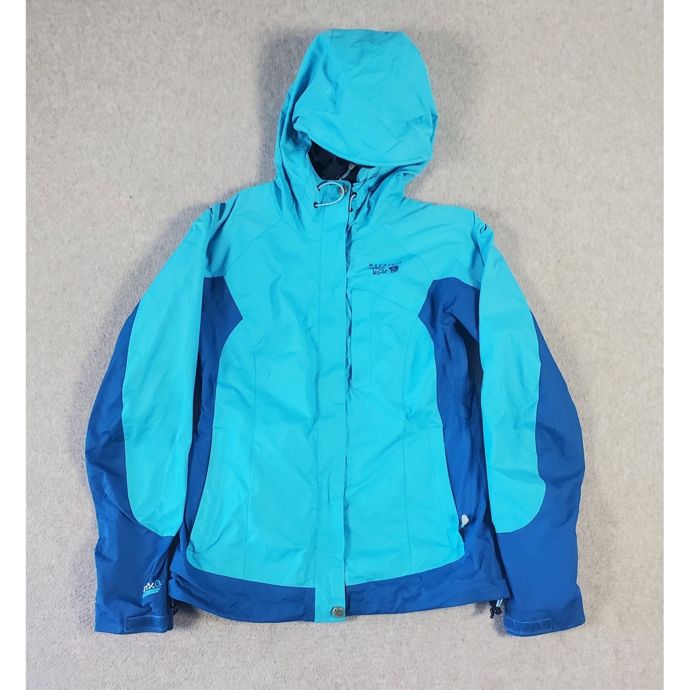 Mountain Hardwear Dry.Q Elite Jacket Women XS Waterproof Windbreaker Hooded Blue
